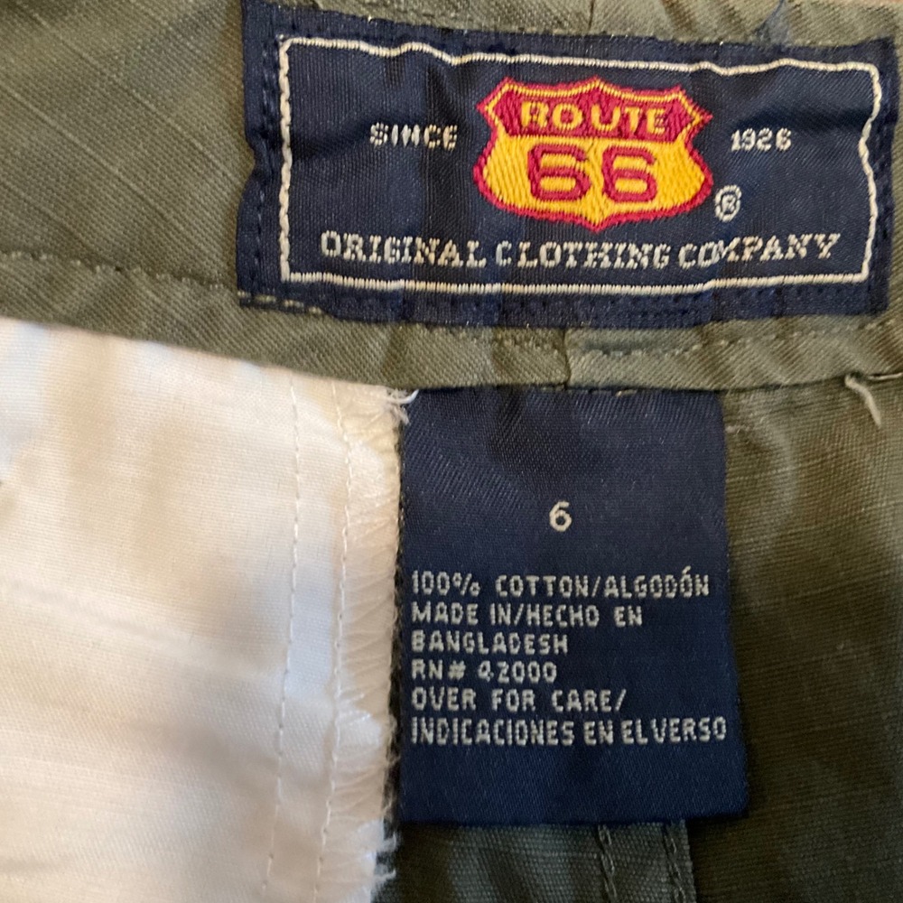 Vtg Route 66 Womens Size 6 Cargo Shorts Olive Green Button Fly Cargo Y2K - Picture 4 of 7